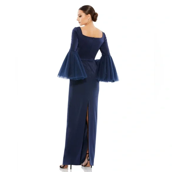 Mac Duggal Royal Blue Long Sleeve Gown - Picture 2 of 7